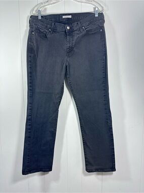 Levis Womens Sz 16W Plus Classic Straight Jeans Mid-Rise Dark Wash Stretch Denim